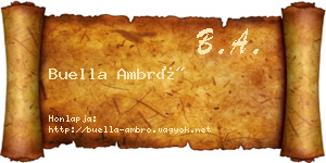 Buella Ambró névjegykártya